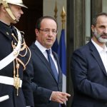 François Hollande recevant un dirigeant islamiste syrien à l'Elysée. D. R.